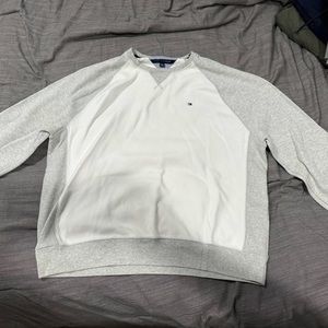 White and grey crew neck